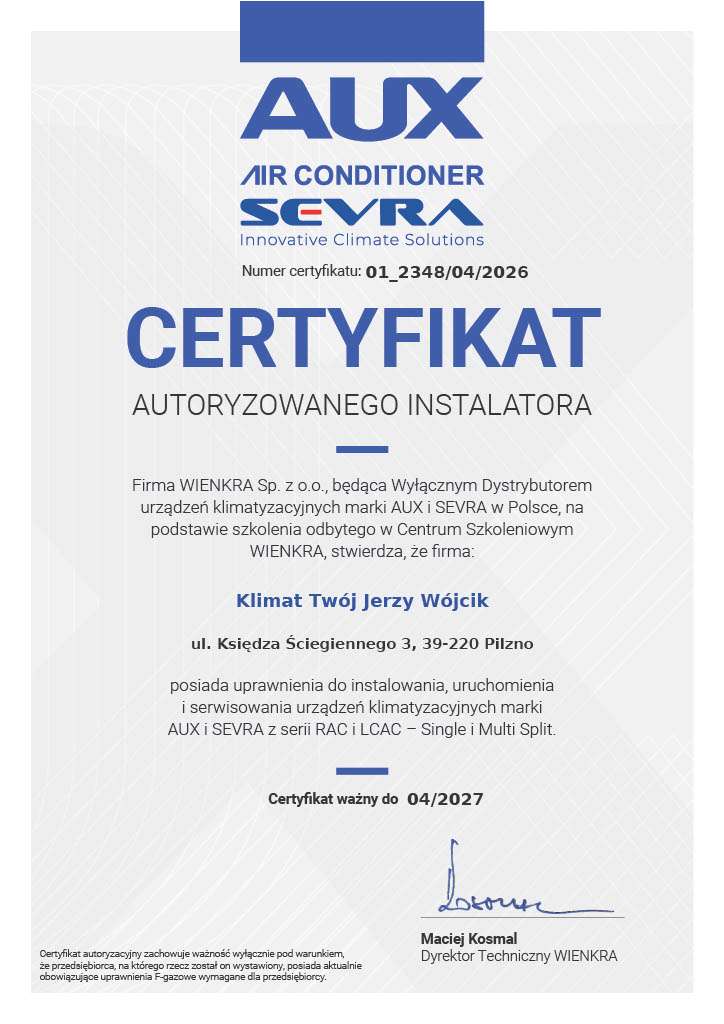 Certyfikat Klimat TWÓJ